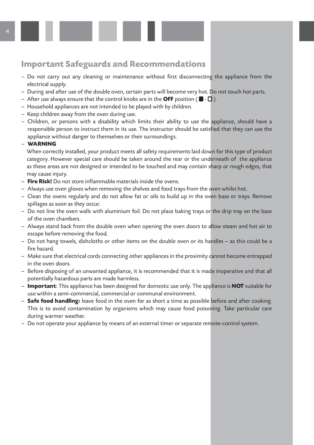 CDA DC730 manual Important Safeguards and Recommendations,  Warning 